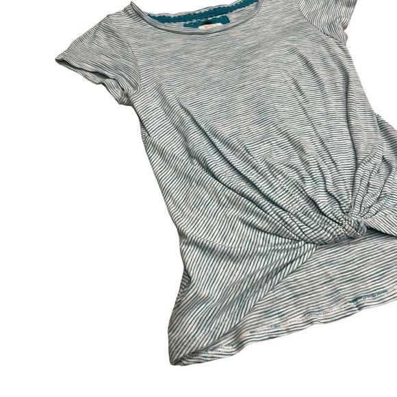 Cupio Women’s Striped Tie Front Short Sleeve T Shirt Size Medium - Picture 2 of 11